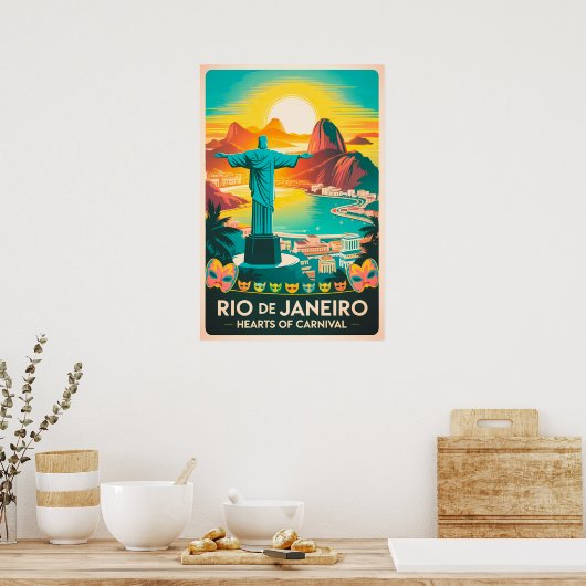 Retro Rio – Christus de Verlosser Poster (Keuken)