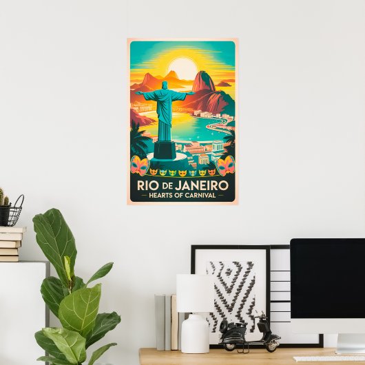 Retro Rio – Christus de Verlosser Poster (Thuiskantoor)