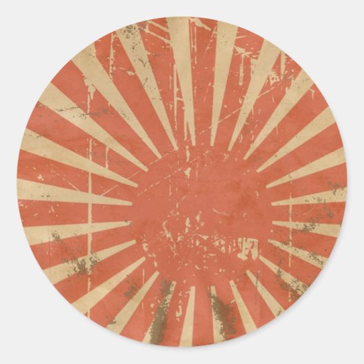 Retro Rising Sun Sticker (Voorkant)