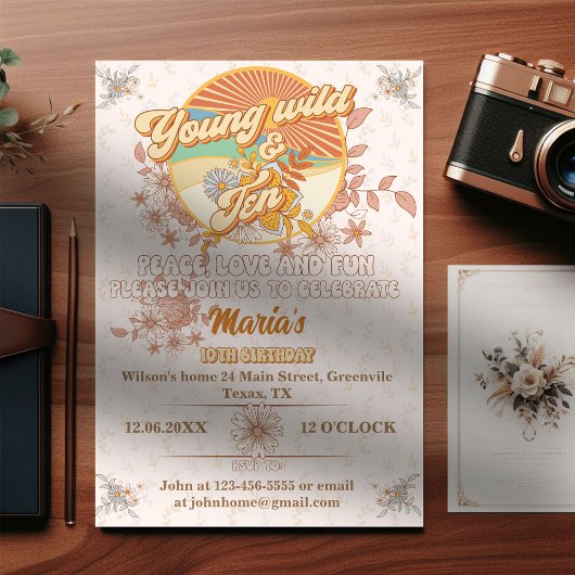 Retro ritme de ultieme groovy 10e verjaardag kaart