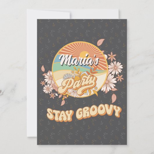 Retro ritme de ultieme groovy 6e verjaardag kaart (Achterkant)