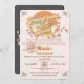 Retro ritme de ultieme groovy 7e verjaardag kaart (Voorkant / Achterkant)