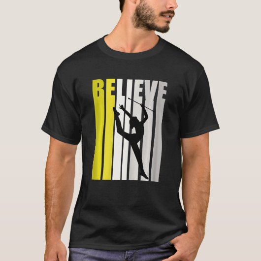 Retro ritmische gymnastiek Motivatie Inspirerend B T-shirt (Voorkant)
