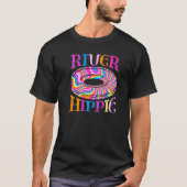 Retro River Hippie Summer Family Float Trip Tubing T-shirt (Voorkant)