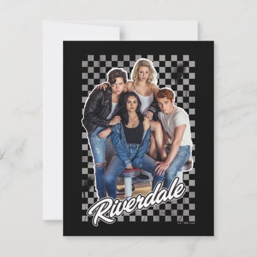 Retro Riverdale Group Grafisch Notitiekaartje (Voorkant)