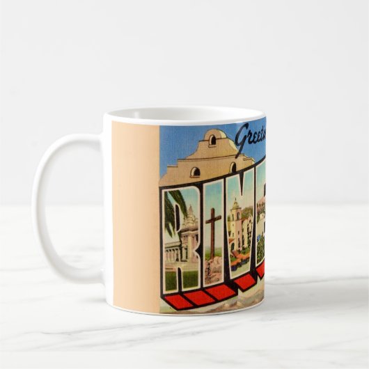 Retro Riverside Californië Groet Mok (Links)