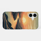 Retro Rivier Gloed iPhone 16 Hoesje (Achterkant horizontaal)