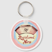 Retro RN Nurse Pet Sleutelhanger (Voorkant)