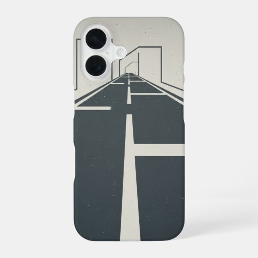 Retro Road Divider Lines iPhone 16 Hoesje (Achterkant)
