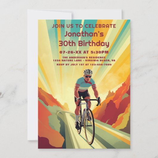 Retro Road Fietser Fietsfiets Verjaardag Kaart (Voorkant)