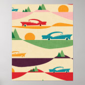 RETRO ROAD TRIP BEIGE POSTER (Voorkant)