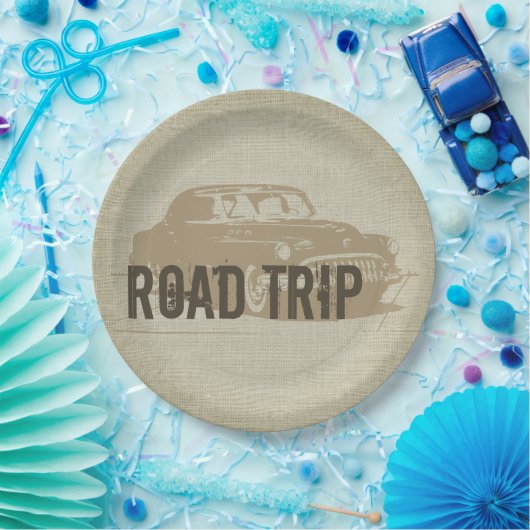 Retro Road Trip Papieren Bordje (Feest)