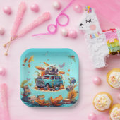 Retro Road Trip Papieren Bordje (Feest)