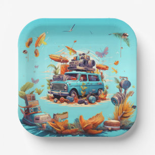 Retro Road Trip Papieren Bordje