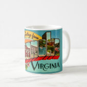 Retro  Roanoke, VA Coffee Mug Koffiemok (Voorkant rechts)
