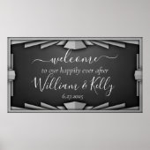 Retro Roaring 20 Art Deco Style Black Elegant Poster (Voorkant)