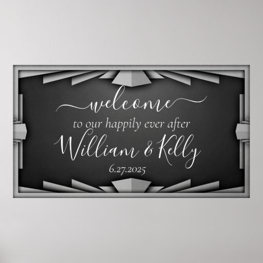 Retro Roaring 20 Art Deco Style Black Elegant Poster (Voorkant)