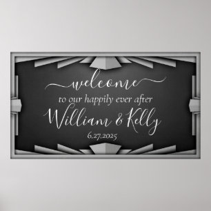 Retro Roaring Twenties Art Deco Stijl Zwart Elegan Poster