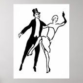 retro Roaring Twenties Couple Dance Shape Poster (Voorkant)