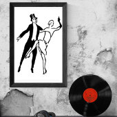  retro Roaring Twenties Couple Dance Shape Poster