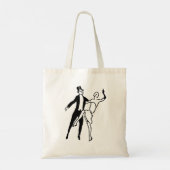 retro Roaring Twenties Couple Dance Shape Tote Bag (Achterkant)