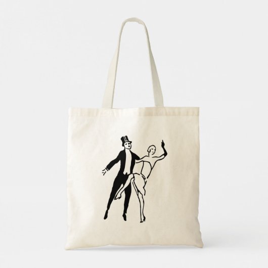  retro Roaring Twenties Couple Dance Shape Tote Bag (Achterkant)