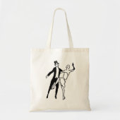  retro Roaring Twenties Couple Dance Shape Tote Bag (Voorkant)