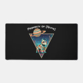 Retro Robo-Dog - Custom Name Desk Mat (Voorkant)