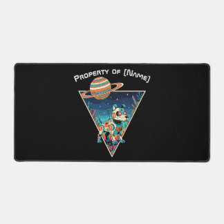Retro Robo-Dog - Custom Name Desk Mat