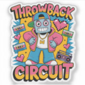 Retro Robot 90s Hip Hop Design – Leuke Cartoon Goo Sticker (Voorkant)
