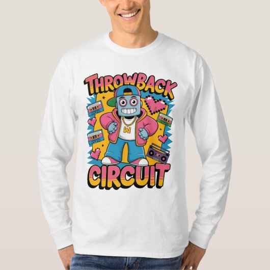 Retro Robot 90s Hip Hop Design – Leuke Cartoon Goo T-shirt (Voorkant)