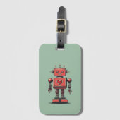 Retro  Robot Bagagelabel (Voorkant (verticaal))
