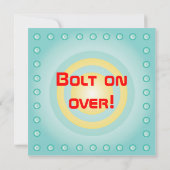 Retro Robot Birthday Party Kaart (Achterkant)