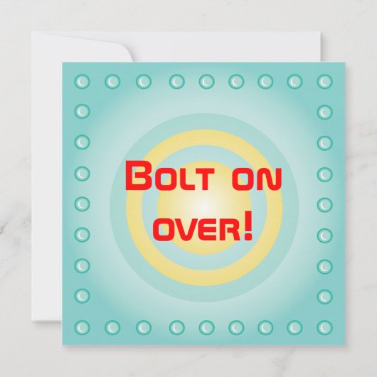 Retro Robot Birthday Party Kaart (Achterkant)