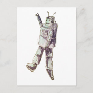 retro robot briefkaart