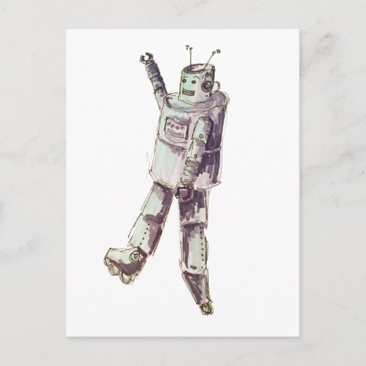 retro robot briefkaart (Voorkant)