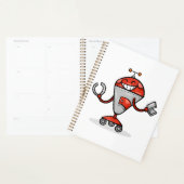 Retro Robot Cartoon Fun Red en Silver AI Bot Planner (Display)
