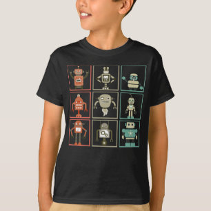 Retro Robot Collection Funny Robotics T-shirt