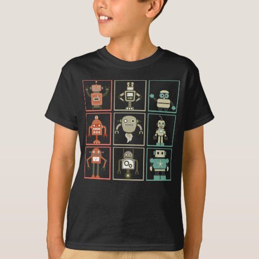 Retro Robot Collection Funny Robotics T-shirt (Voorkant)