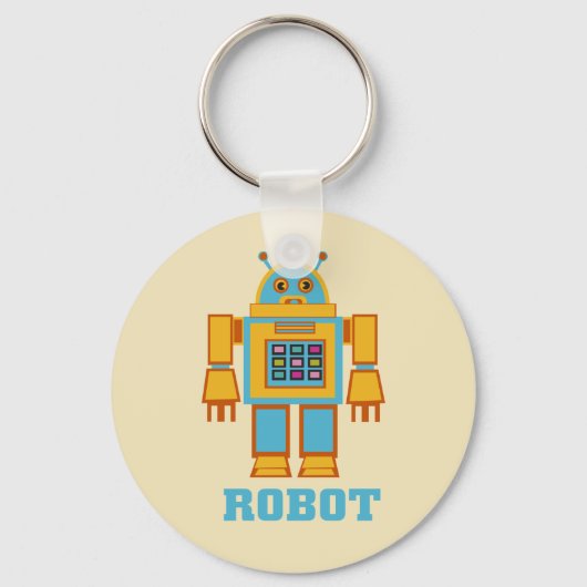 Retro Robot - Cute Kinder Sleutelhanger (Voorkant)