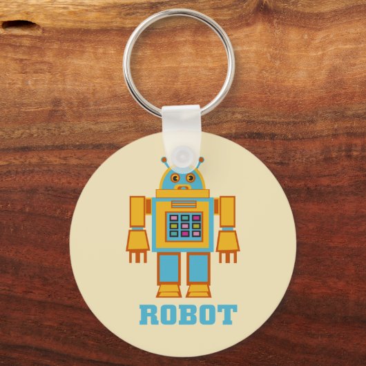Retro Robot - Cute Kinder Sleutelhanger (Voorkant)