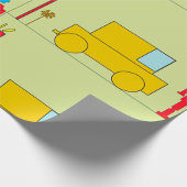 Retro robot en auto cadeaupapier