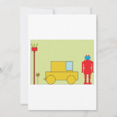 Retro robot en auto kaart (Voorkant)