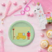 Retro robot en auto papieren bordje (Feest)