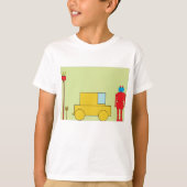 Retro robot en auto t-shirt (Voorkant)