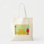 Retro robot en auto tote bag (Voorkant)