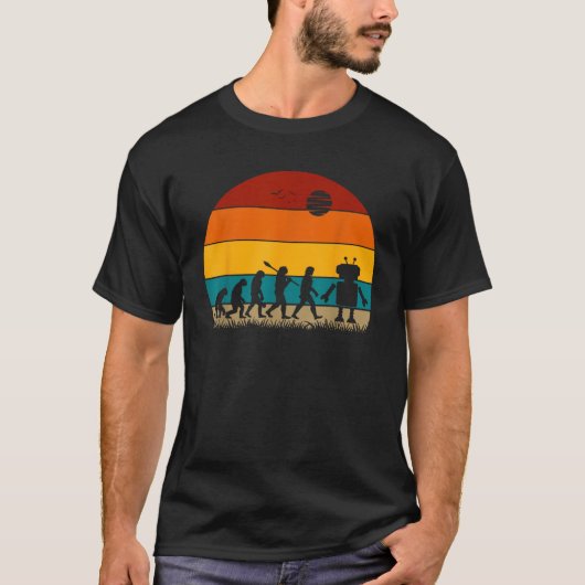 Retro Robot Evolutie T-shirt (Voorkant)