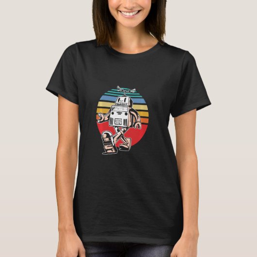 Retro Robot Fan Bot Technologie Geek Robotica T-shirt (Voorkant)