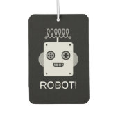 Retro Robot Gezicht met Speelse Antenne Luchtverfrisser (Voorkant)