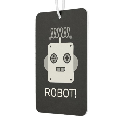 Retro Robot Gezicht met Speelse Antenne Luchtverfrisser (Links)